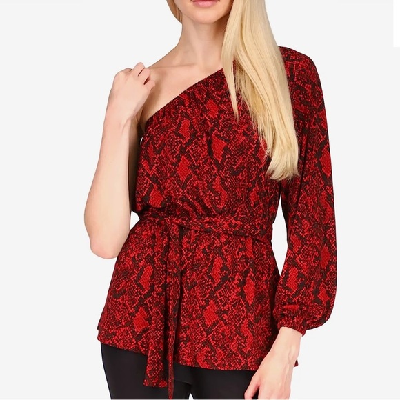 MICHAEL Michael Kors Tops - ✅MICHAEL Michael Kors Malachite Red Snake One Women Blouse